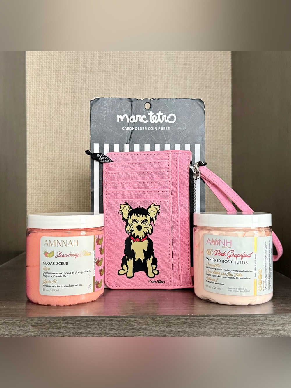 Marc Tetro Pink Wristlet & Aminnah Strawberry Citrus Pink Grapefruit